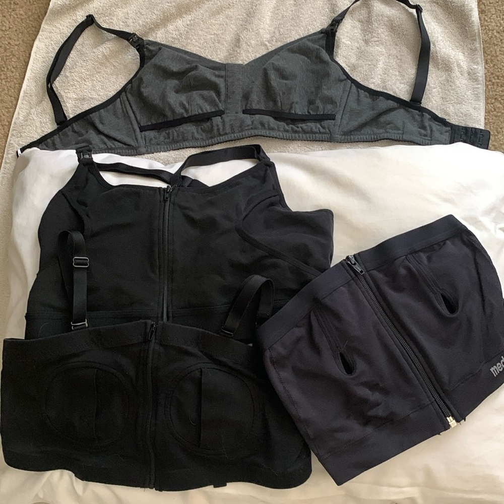 Breast pump nursing bras